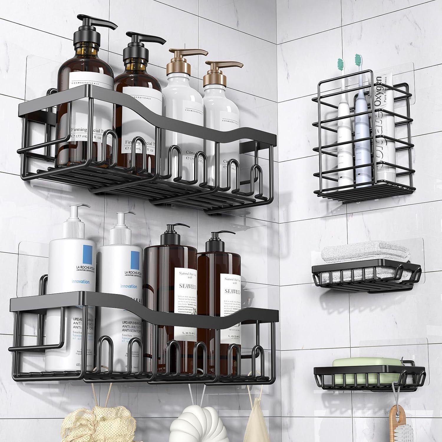 No-Drill Wall Mount Shower Caddy