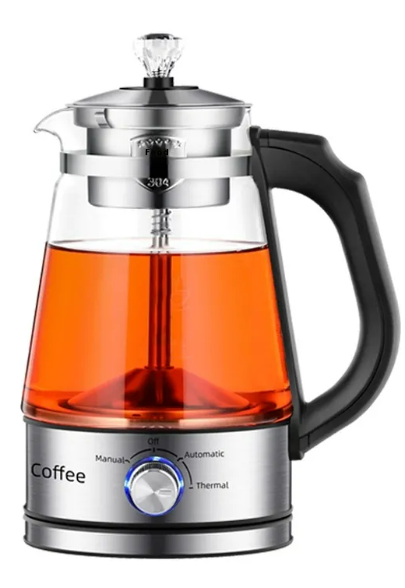 BrewLux™ Glass & Stainless Electric Tea Kettle — 1L with 4-Gear Temperature Control