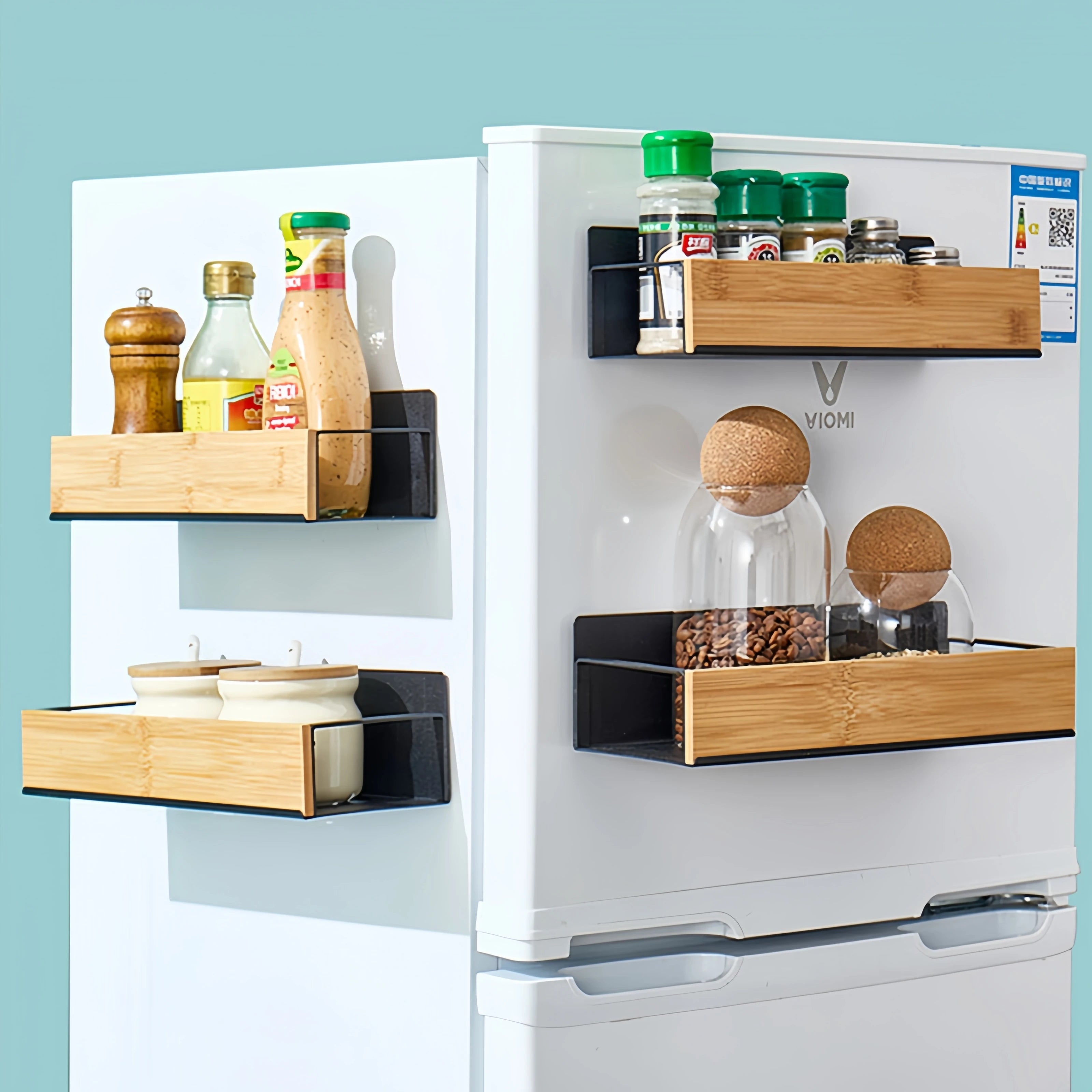 Magnetic Fridge Spice Rack & Storage Shelf