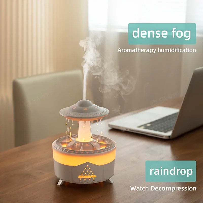 RainDrop™ Cloud Mood Humidifier — Cascading Water Effect with Ambient Light