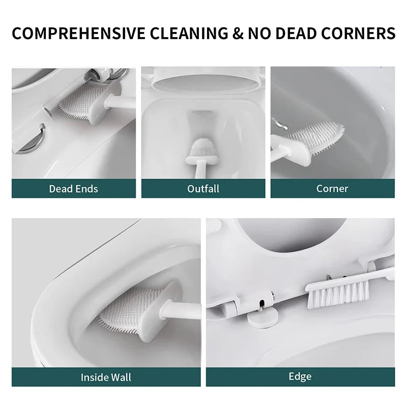 Wall-Mounted Toilet Brush & Holder