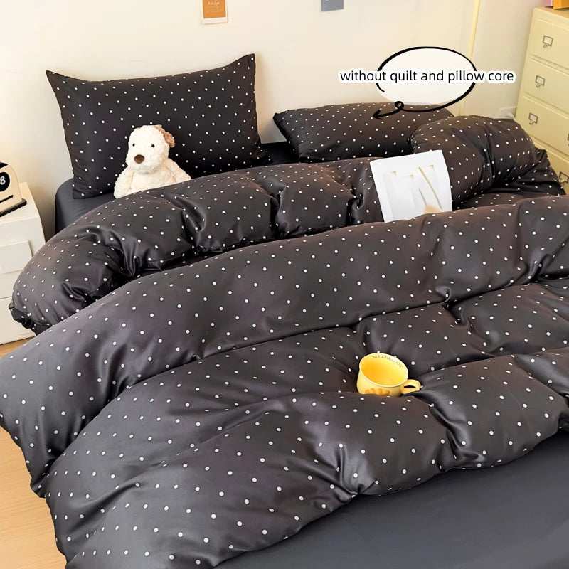 Satin Dot Duvet Cover Set — Soft, Lightweight Bedding