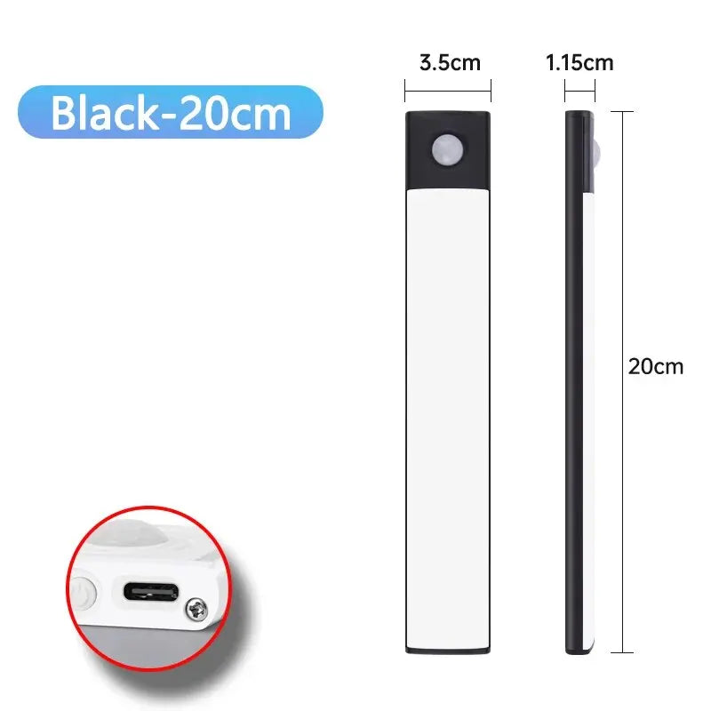 GlowBar™ Wireless Motion Sensor Closet Light — USB Rechargeable, Dimmable, 3 Color Modes