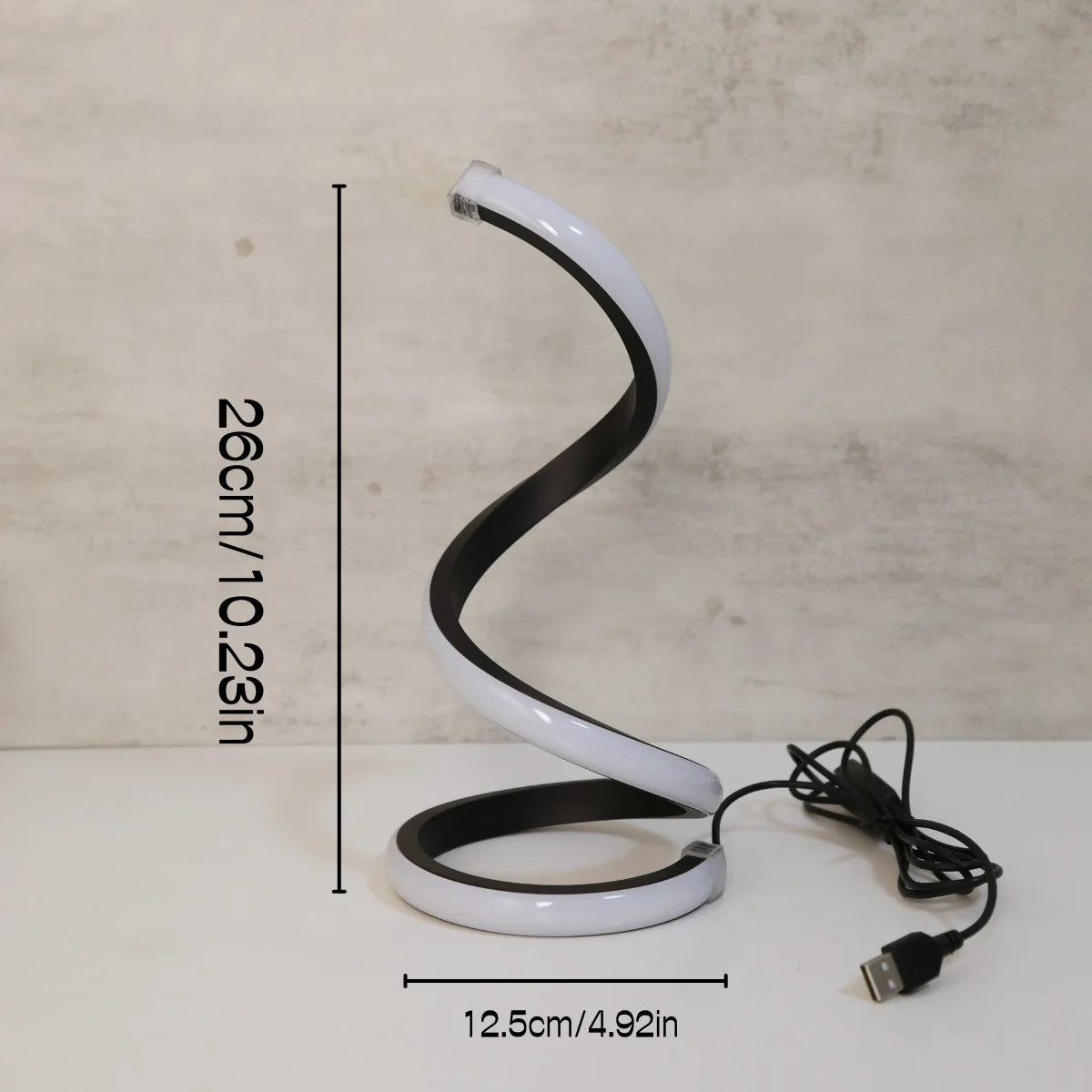 LED Spiral Desk Lamp — Three-Color Dimming