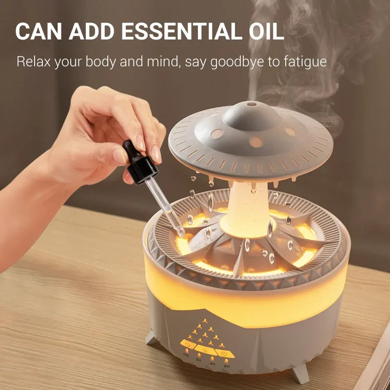 RainDrop™ Cloud Mood Humidifier — Cascading Water Effect with Ambient Light