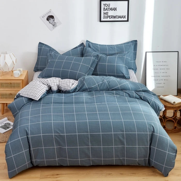 Cotton Stripe Duvet Cover Set — Geometric, Soft & Breathable