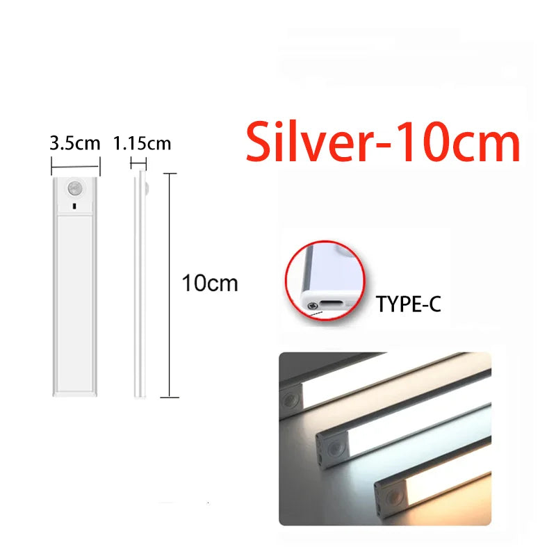 GlowBar™ Wireless Motion Sensor Closet Light — USB Rechargeable, Dimmable, 3 Color Modes