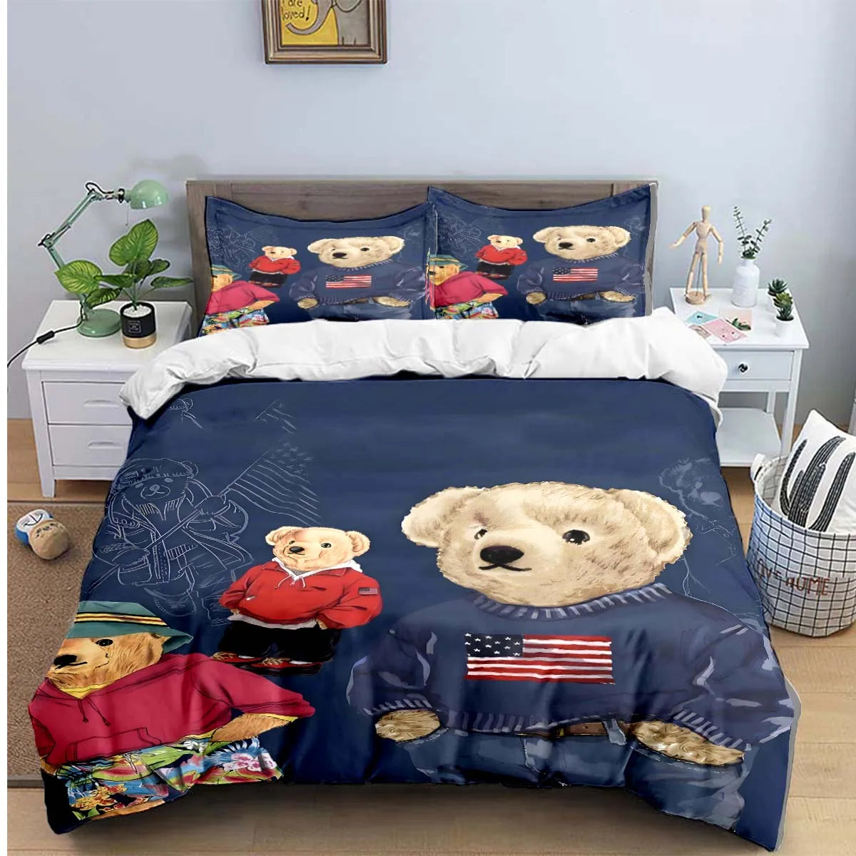 Bear Print Duvet Cover Set