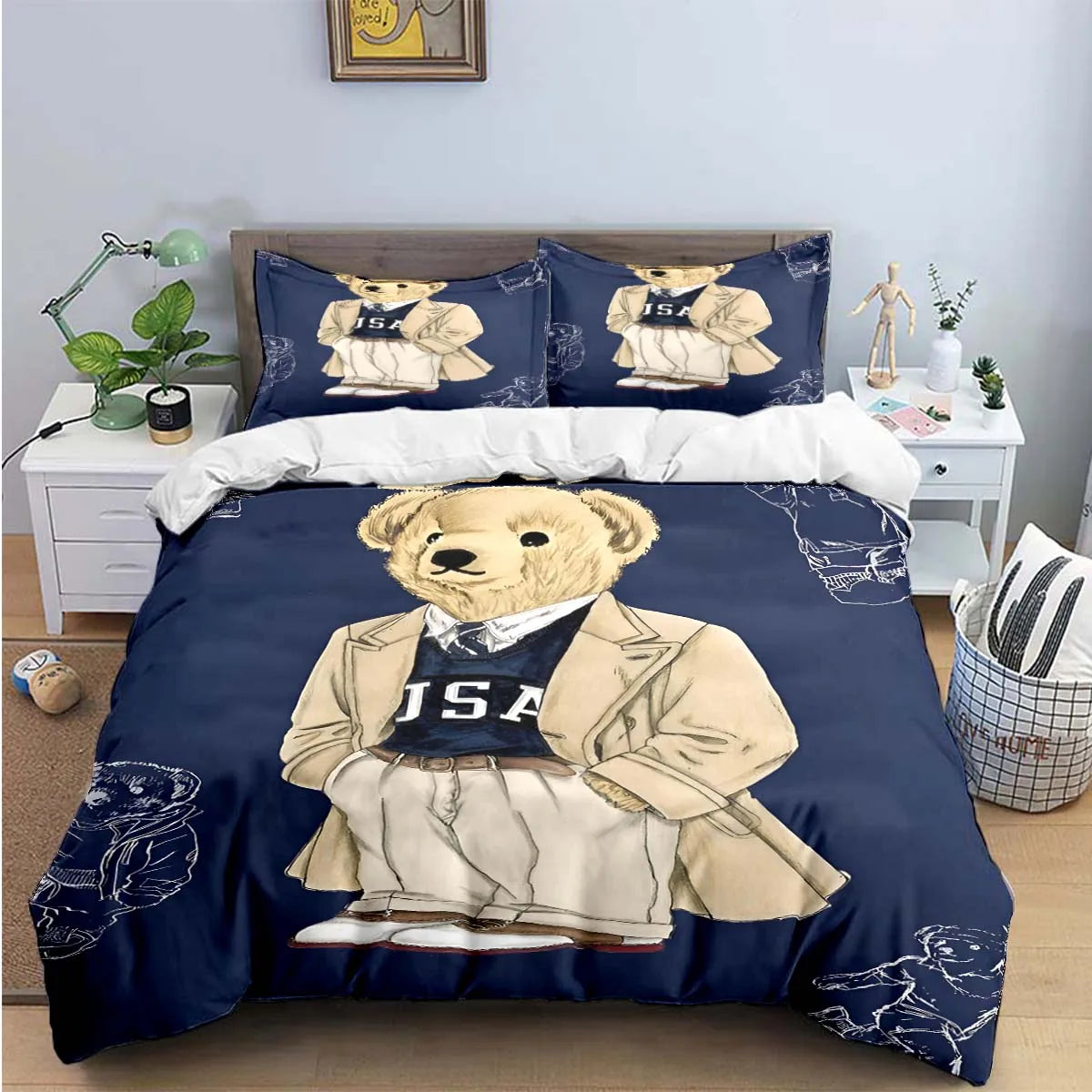Bear Print Duvet Cover Set