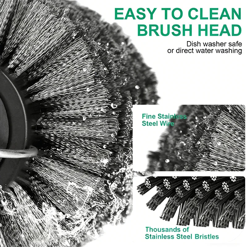 Electric Grill Brush — 3-Speed, 180° Adjustable Head