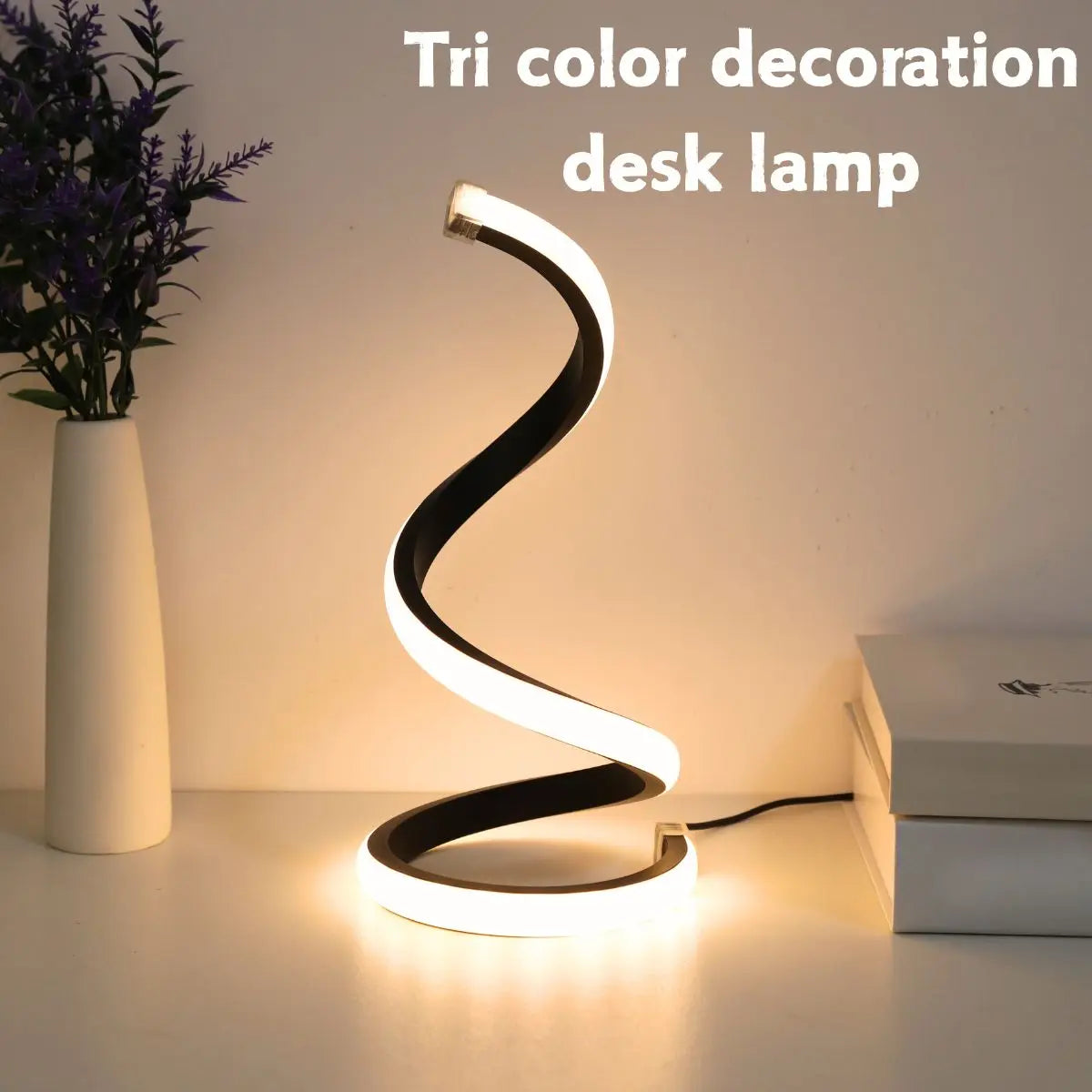 LED Spiral Desk Lamp — Three-Color Dimming
