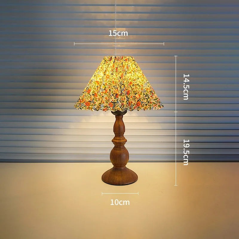 Wood Grain Bedside Table Lamp
