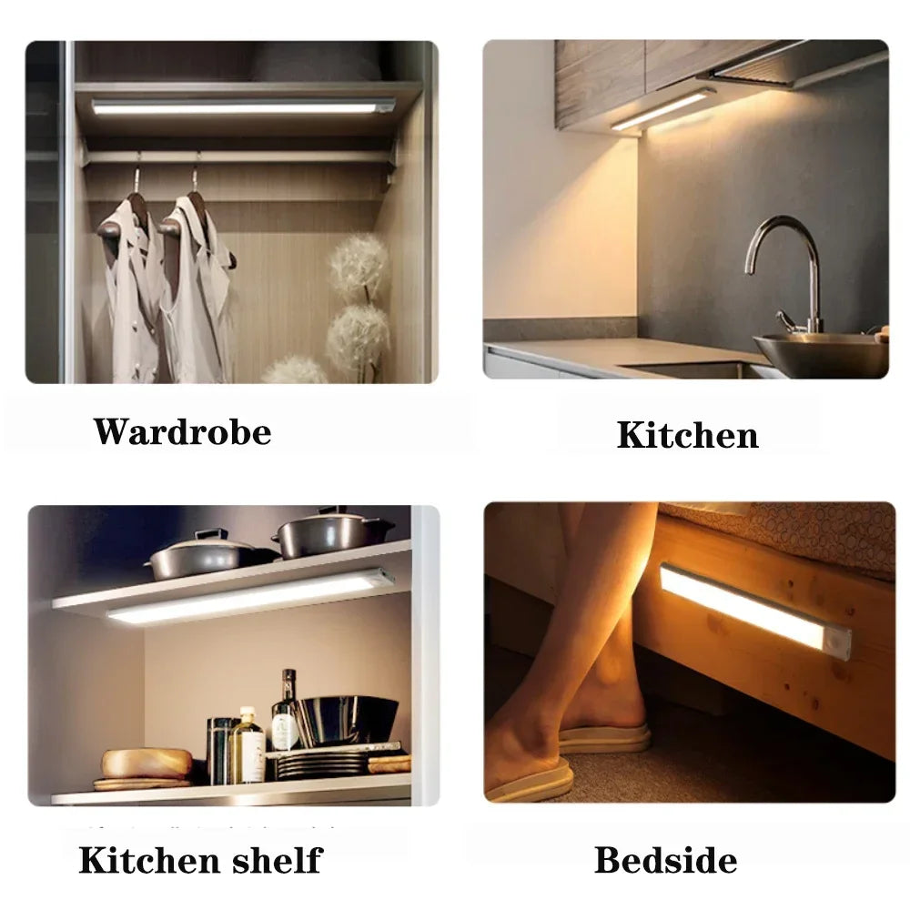 GlowBar™ Wireless Motion Sensor Closet Light — USB Rechargeable, Dimmable, 3 Color Modes