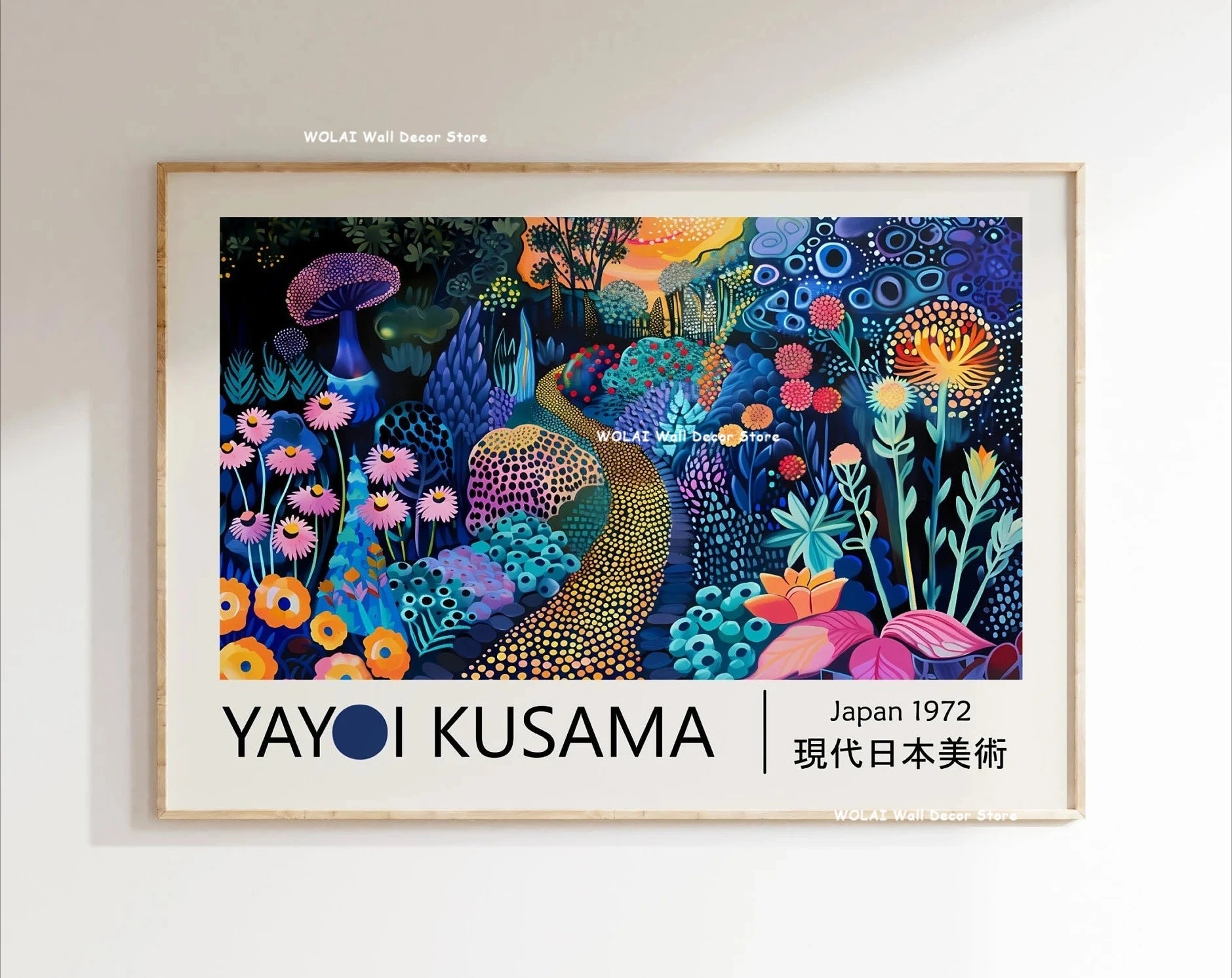 Japanese Art Canvas Print — Hokusai & Kusama Bedroom Wall Art