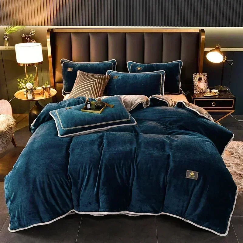 Milk Velvet Bedding Set — Warm Duvet Cover, Sheet & Pillowcases