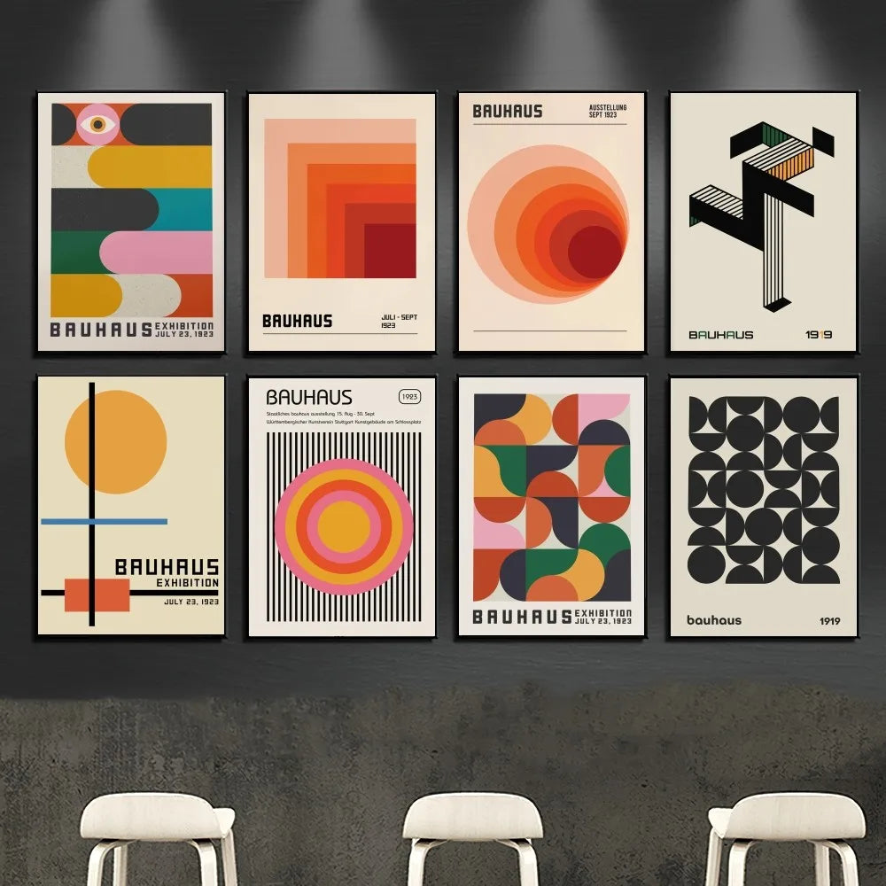 ArtWall™ Bauhaus Geometric Poster — Self-Adhesive Gallery Wall Print, No Frame Needed