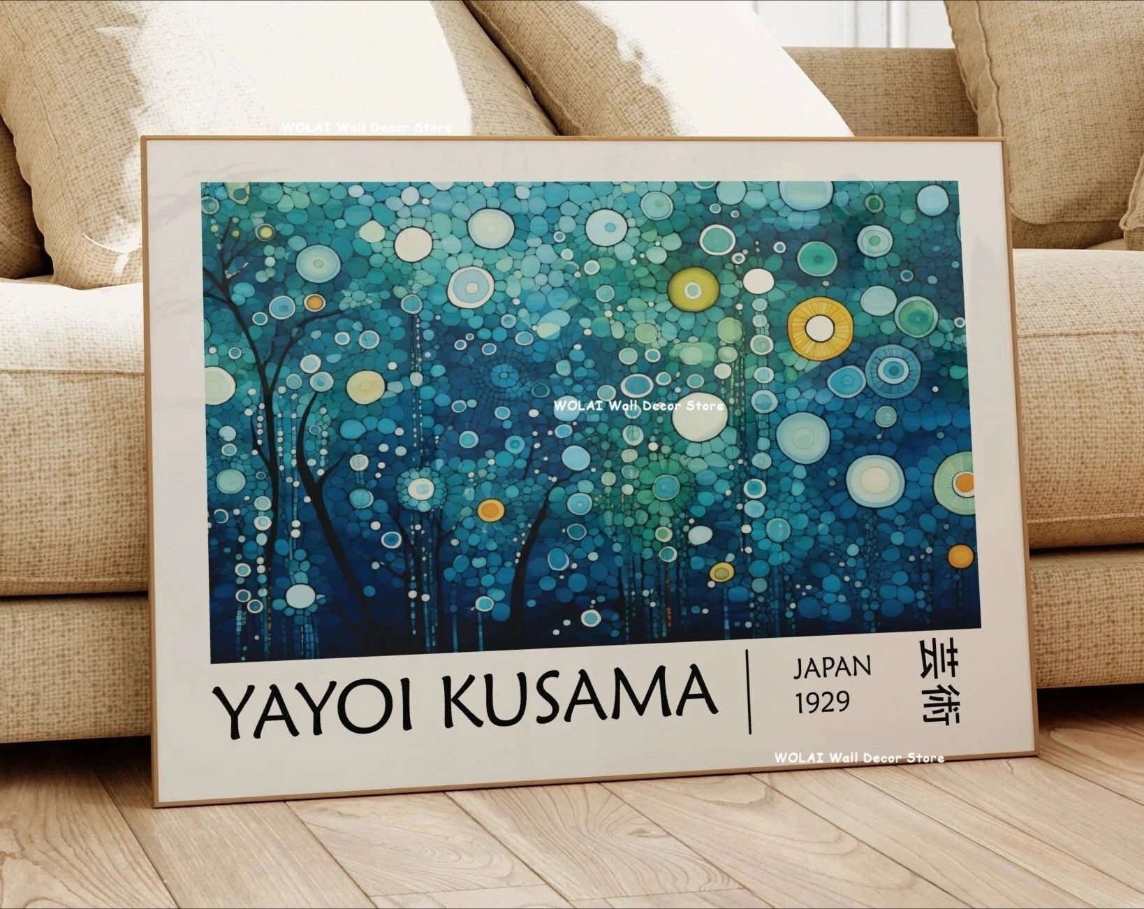 Japanese Art Canvas Print — Hokusai & Kusama Bedroom Wall Art