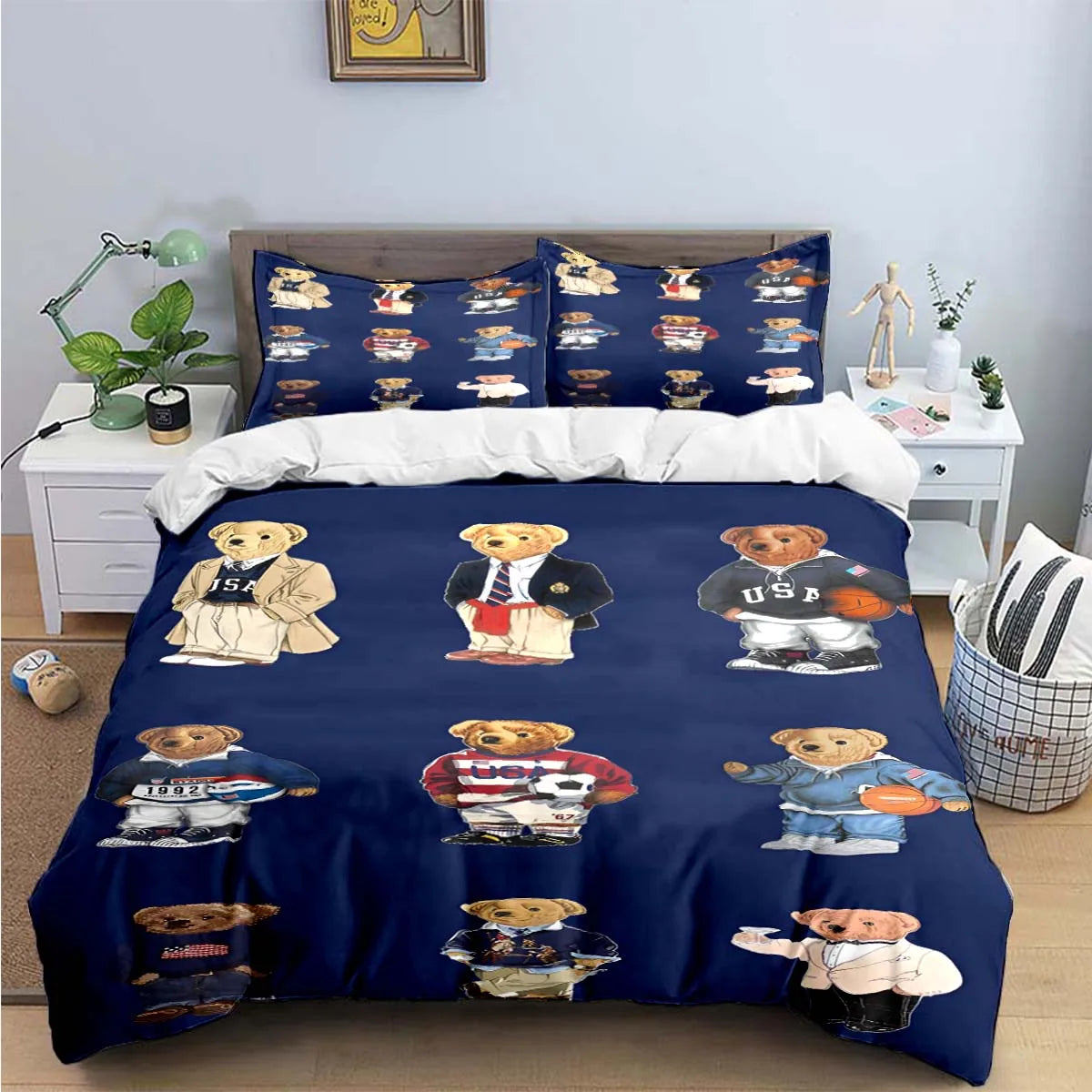 Bear Print Duvet Cover Set