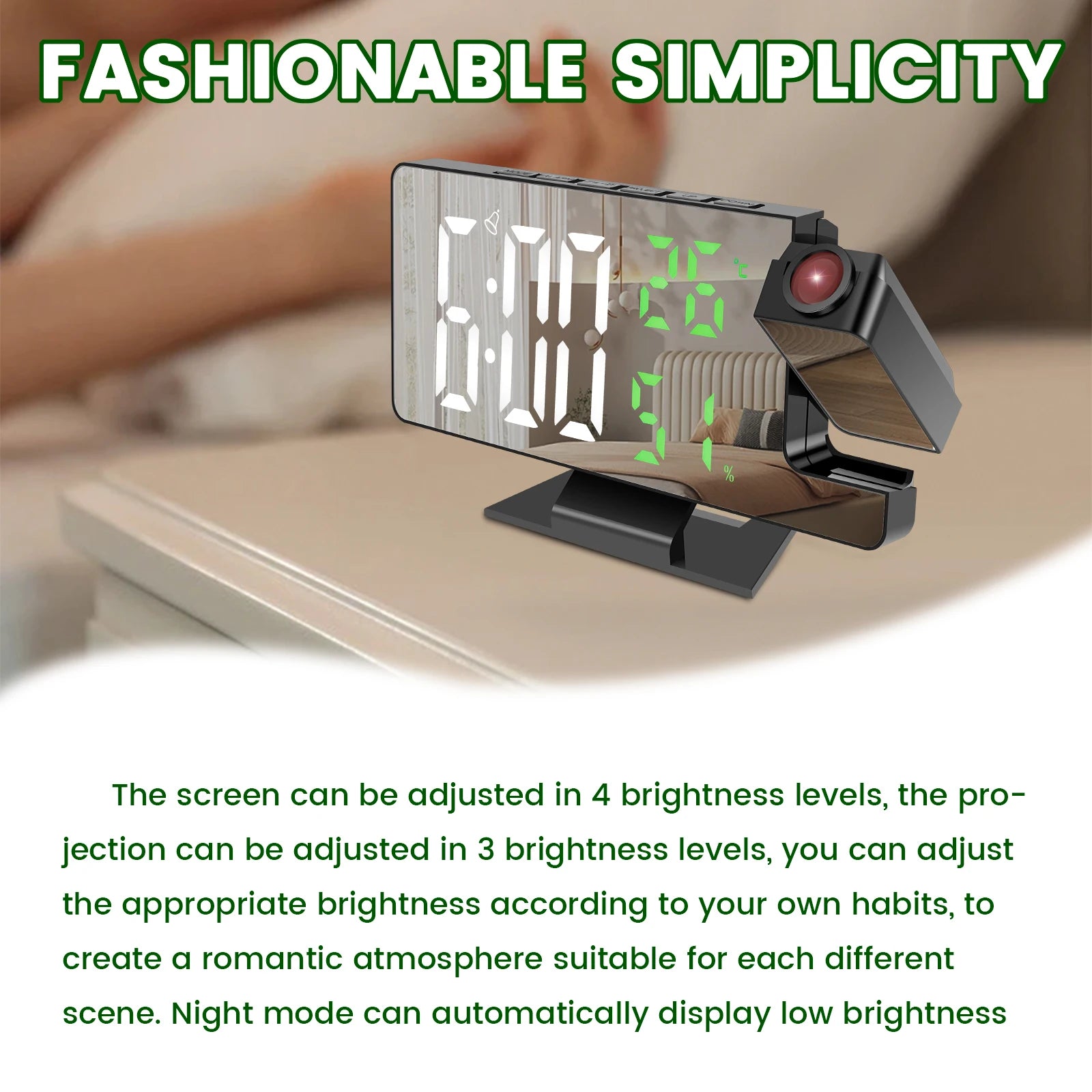 LED Projection Alarm Clock