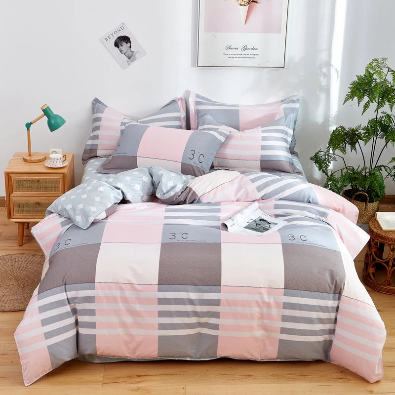 Cotton Stripe Duvet Cover Set — Geometric, Soft & Breathable