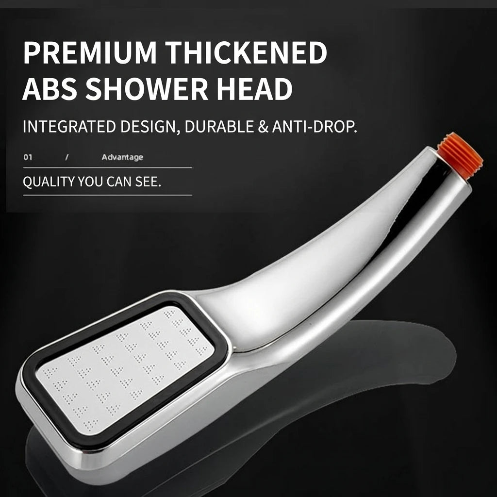 FlowMax™ Square Shower Head — 300-Nozzle High-Pressure Handheld