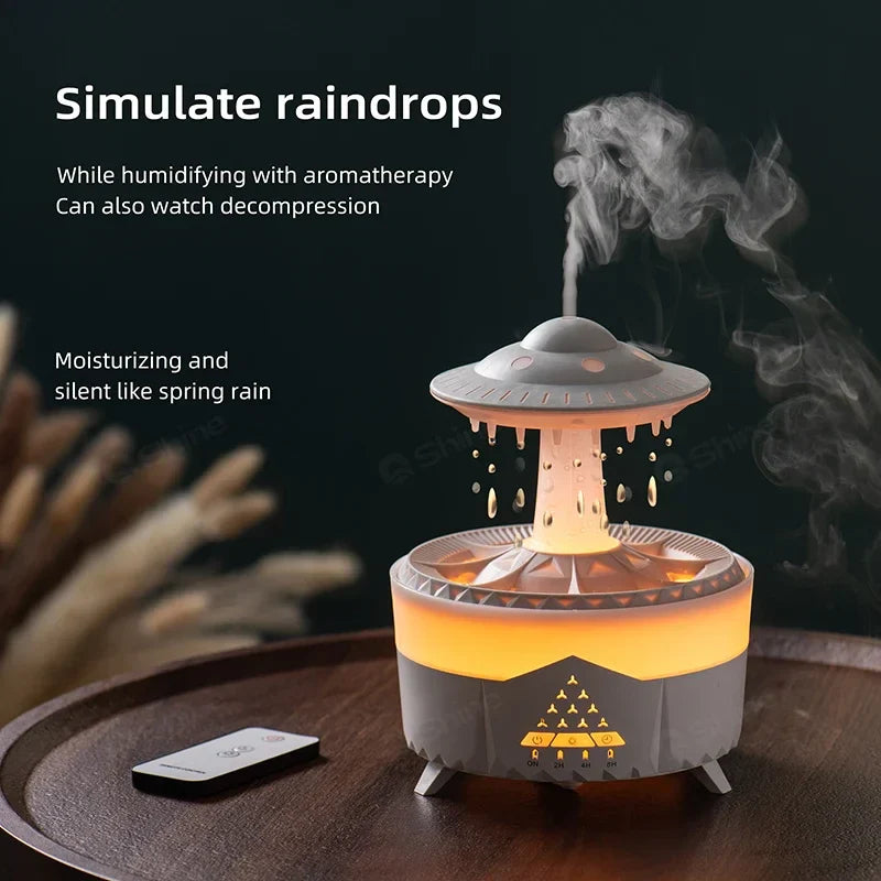 RainDrop™ Cloud Mood Humidifier — Cascading Water Effect with Ambient Light