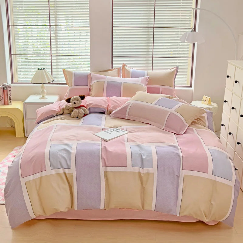 Cotton Stripe Duvet Cover Set — Geometric, Soft & Breathable