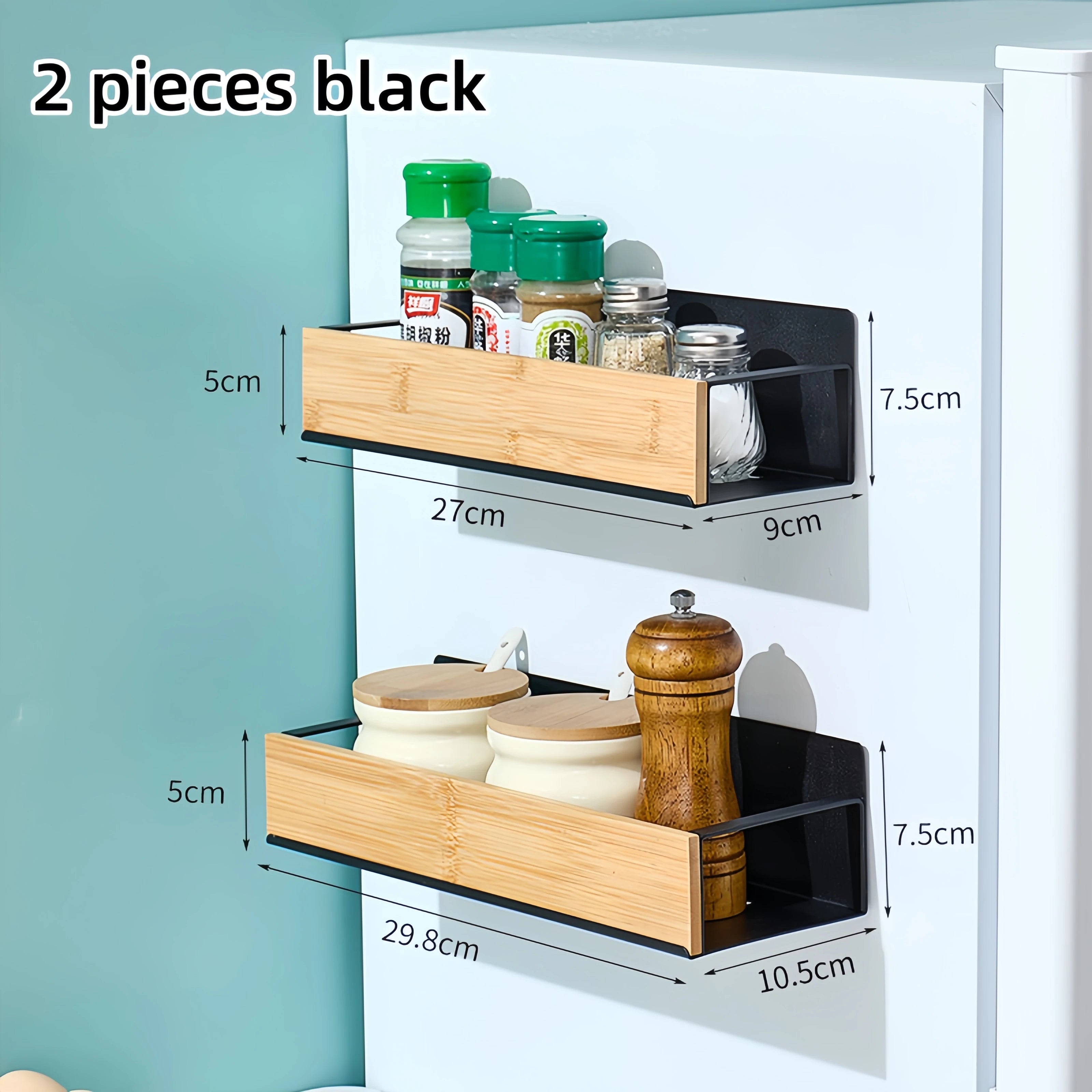 Magnetic Fridge Spice Rack & Storage Shelf