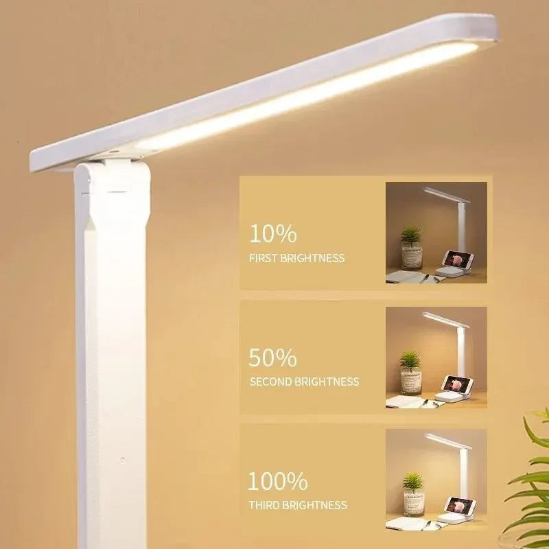 LED Foldable Desk Lamp with Stepless Dimming