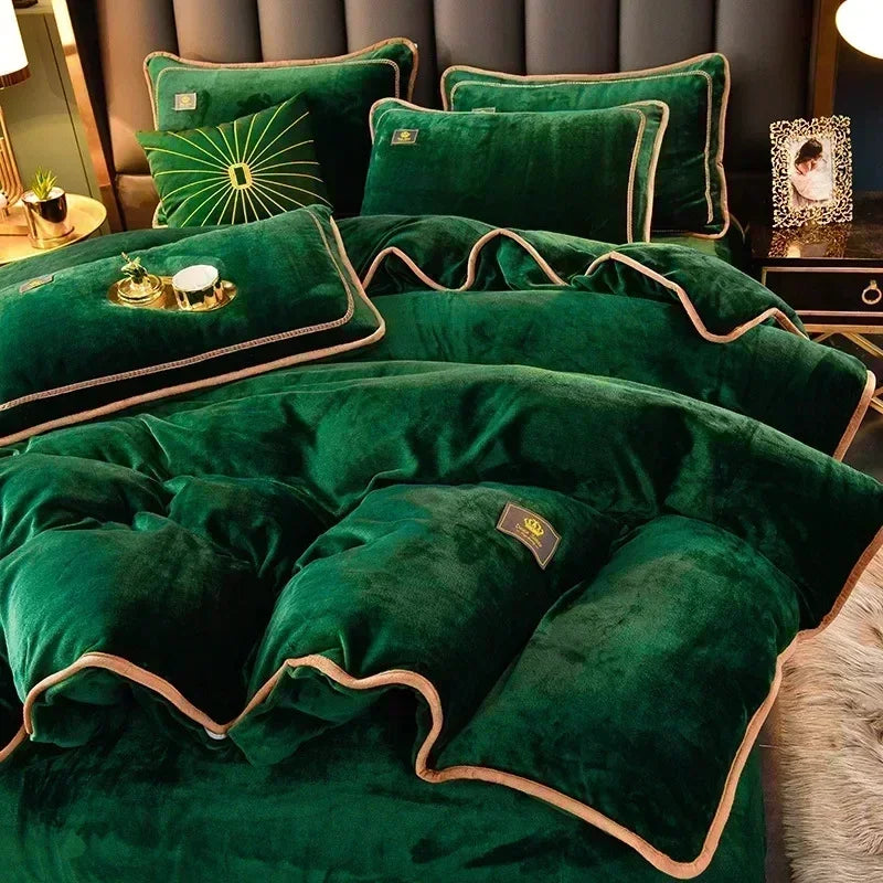 Milk Velvet Bedding Set — Warm Duvet Cover, Sheet & Pillowcases