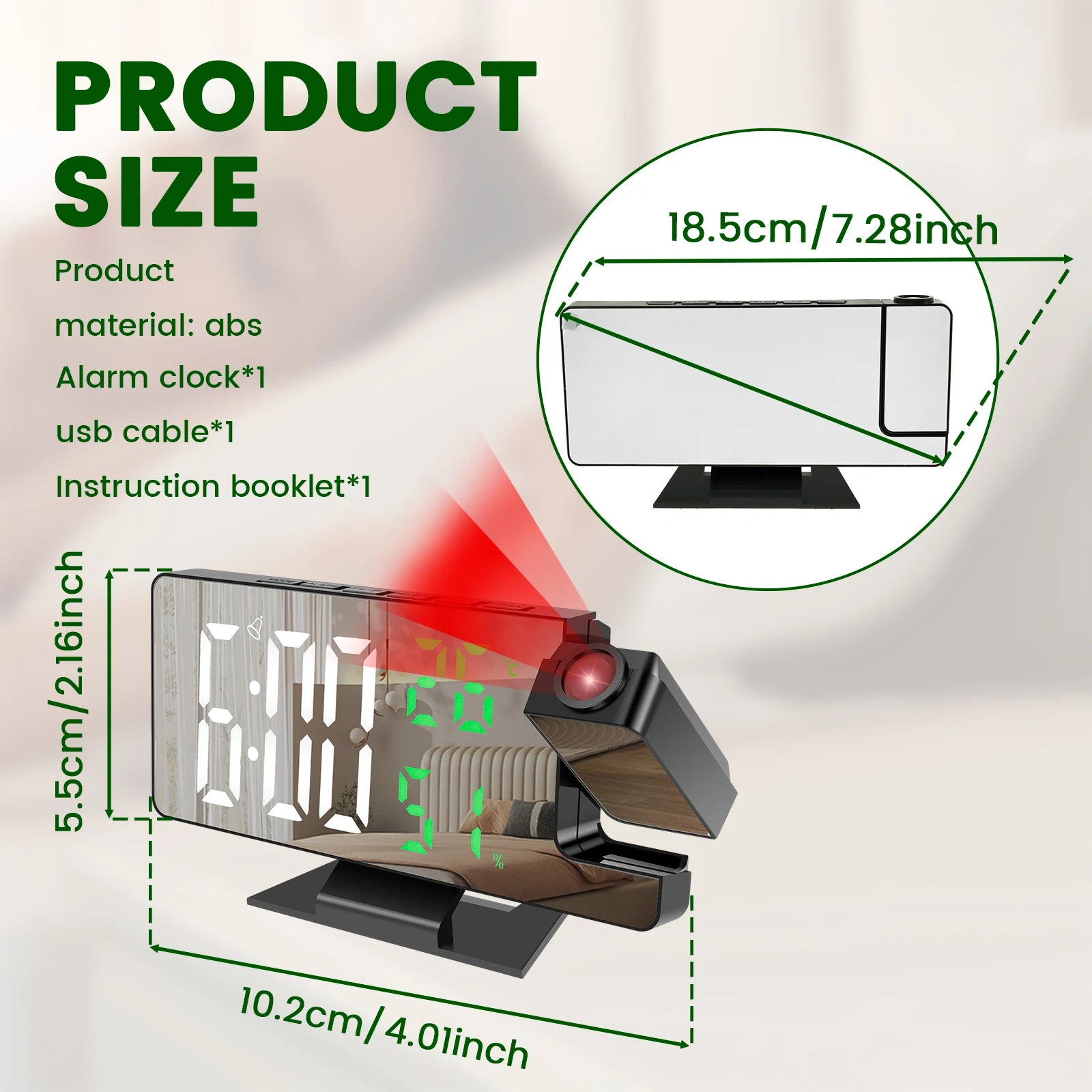 LED Projection Alarm Clock