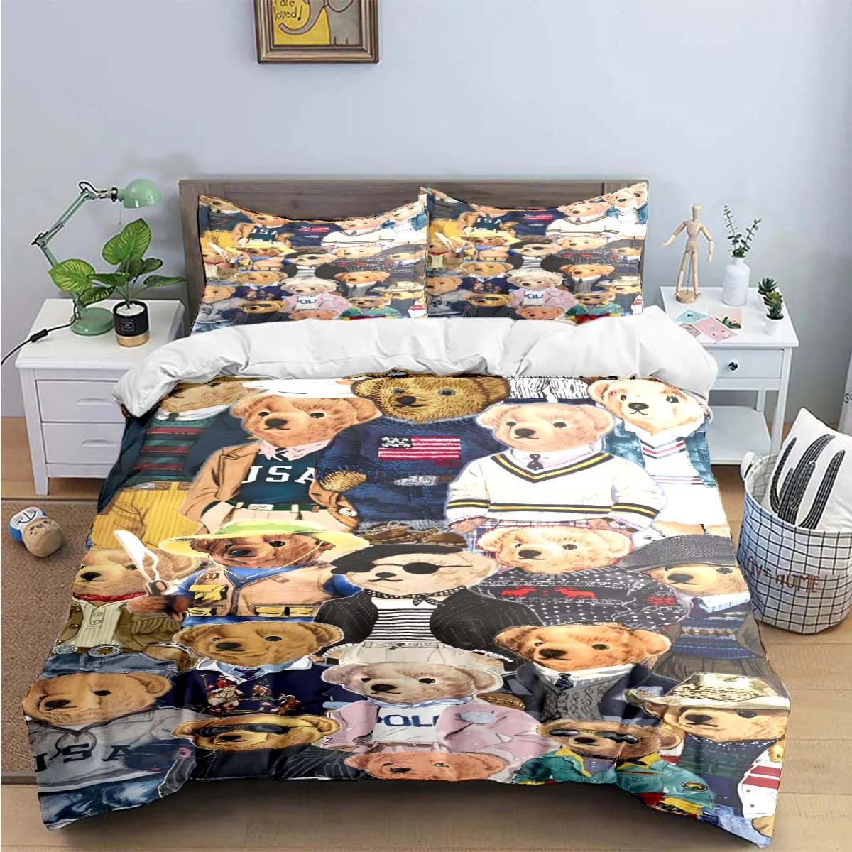Bear Print Duvet Cover Set