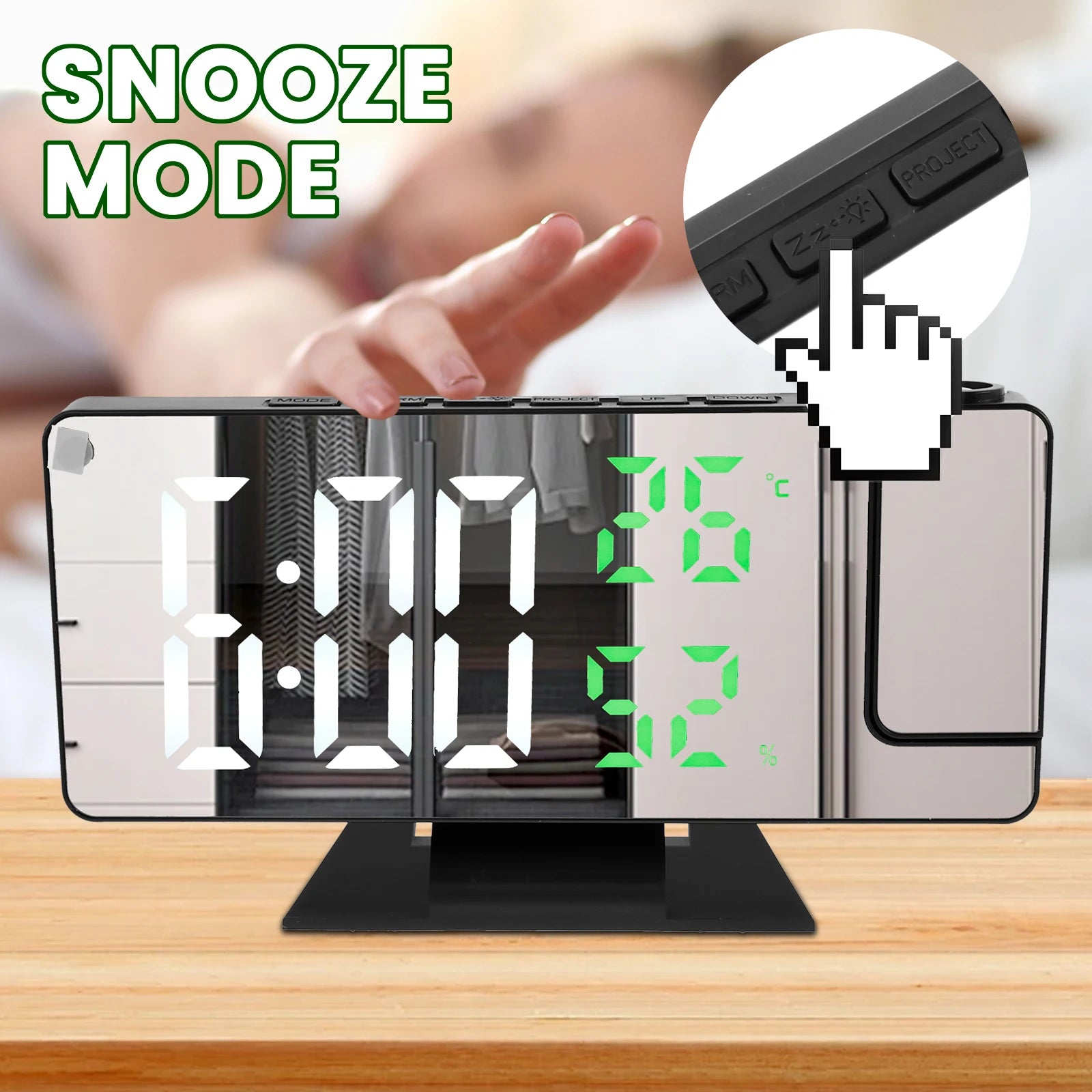 LED Projection Alarm Clock