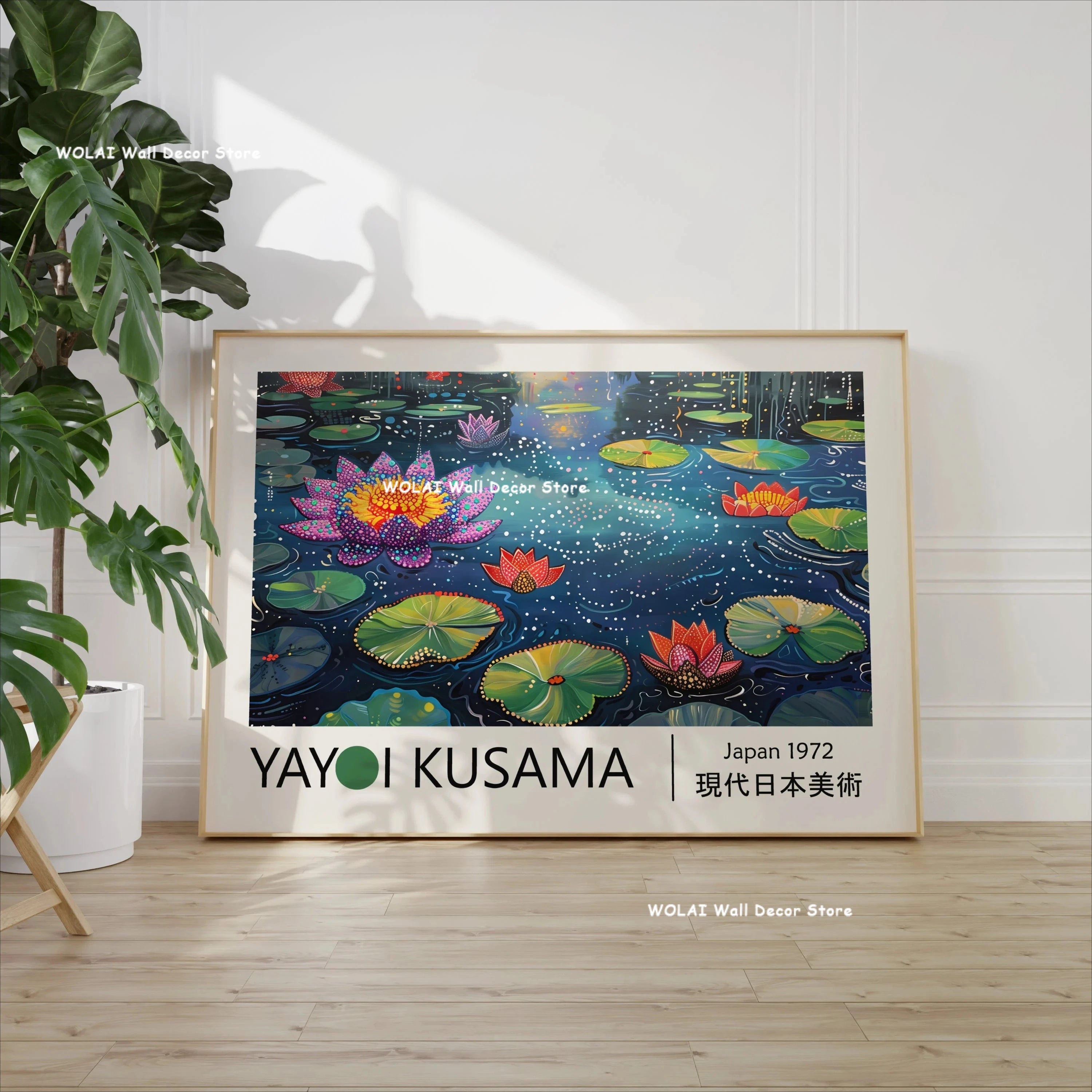 Japanese Art Canvas Print — Hokusai & Kusama Bedroom Wall Art