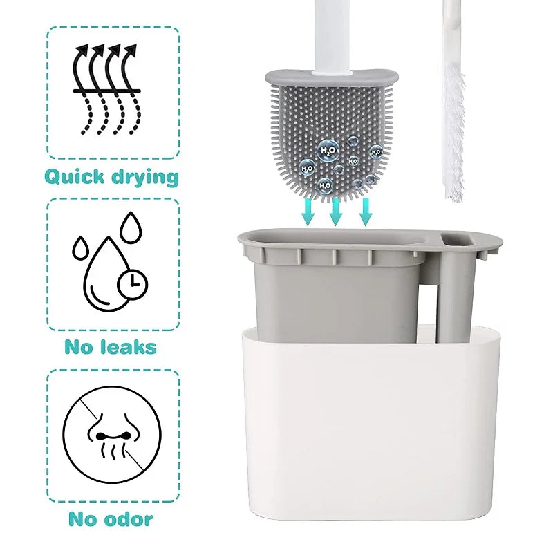 Wall-Mounted Toilet Brush & Holder