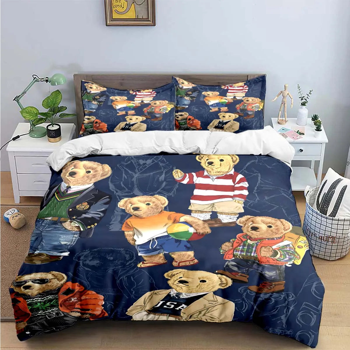 Bear Print Duvet Cover Set