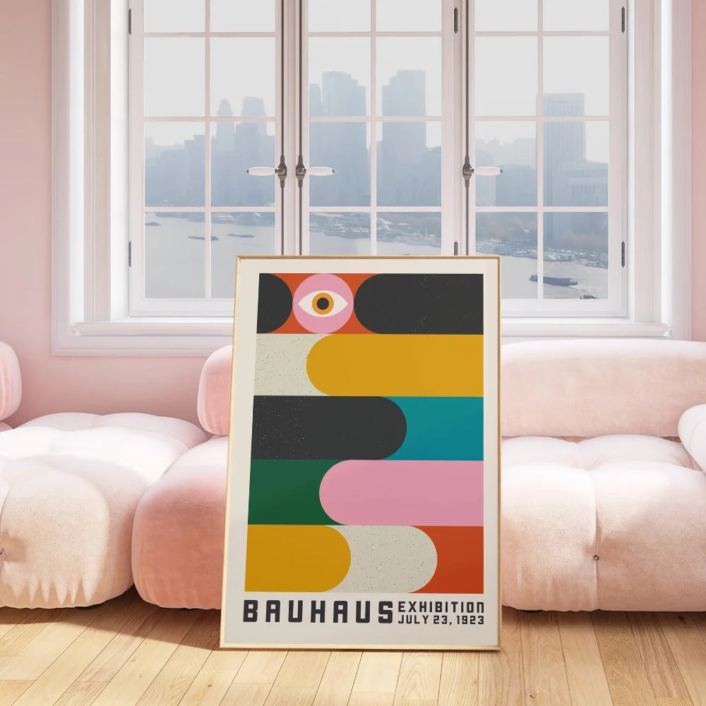 ArtWall™ Bauhaus Geometric Poster — Self-Adhesive Gallery Wall Print, No Frame Needed