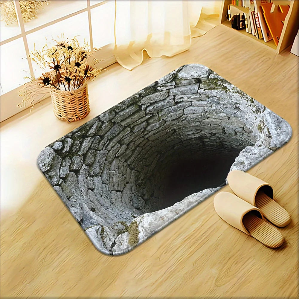 Kavynzo 3D Visual Non Slip Absorbent Bathroom Door Floor Mat Easy To Maintain