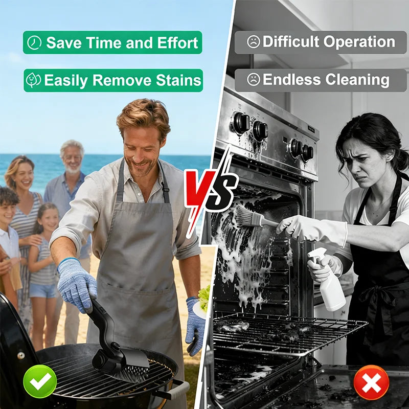 Electric Grill Brush — 3-Speed, 180° Adjustable Head