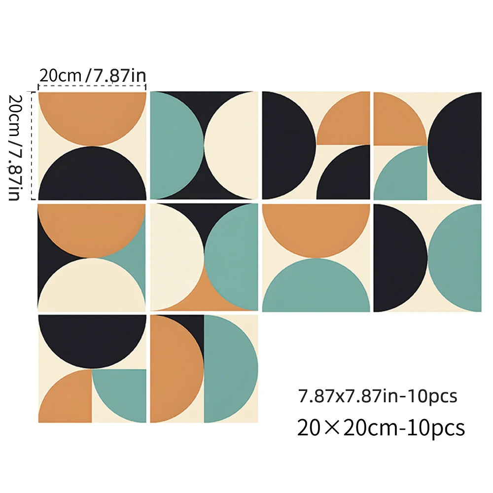 TileWrap™ Geometric Arch Peel & Stick Wall Tile Stickers — Waterproof, 10pcs per Set