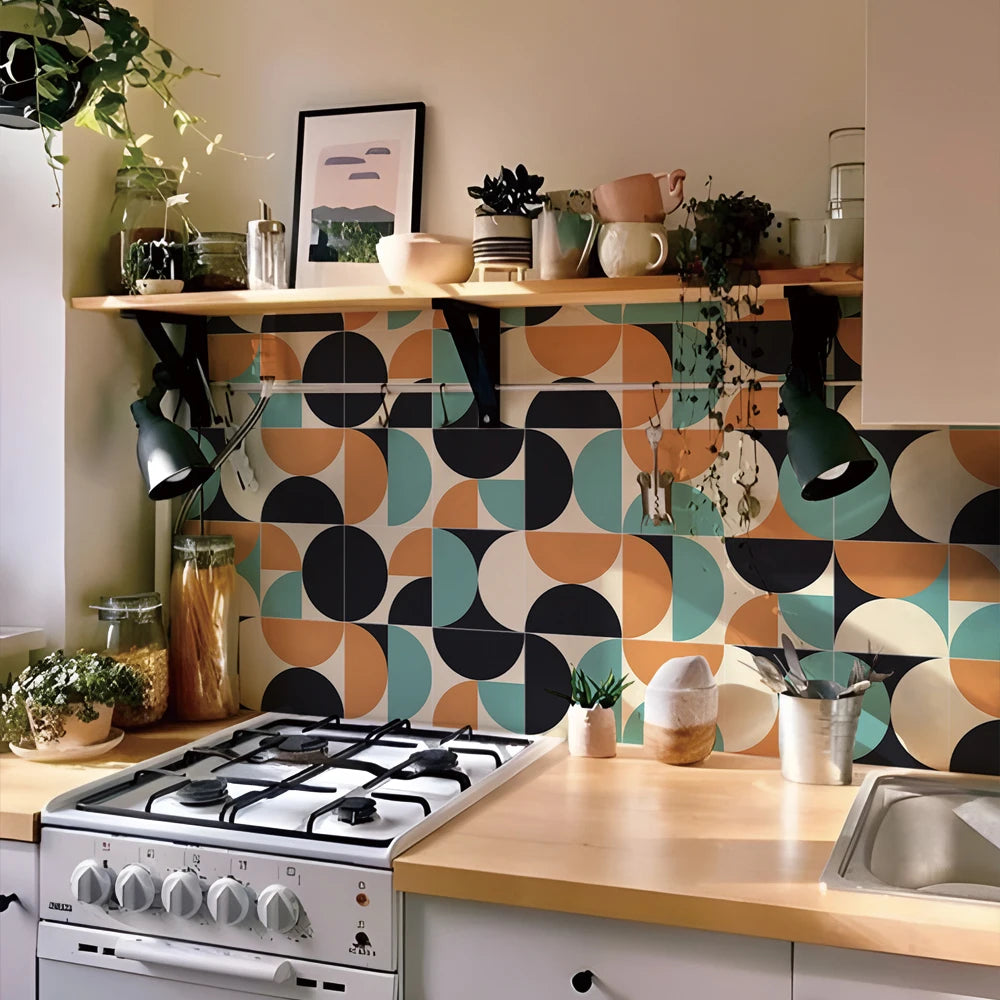 TileWrap™ Geometric Arch Peel & Stick Wall Tile Stickers — Waterproof, 10pcs per Set