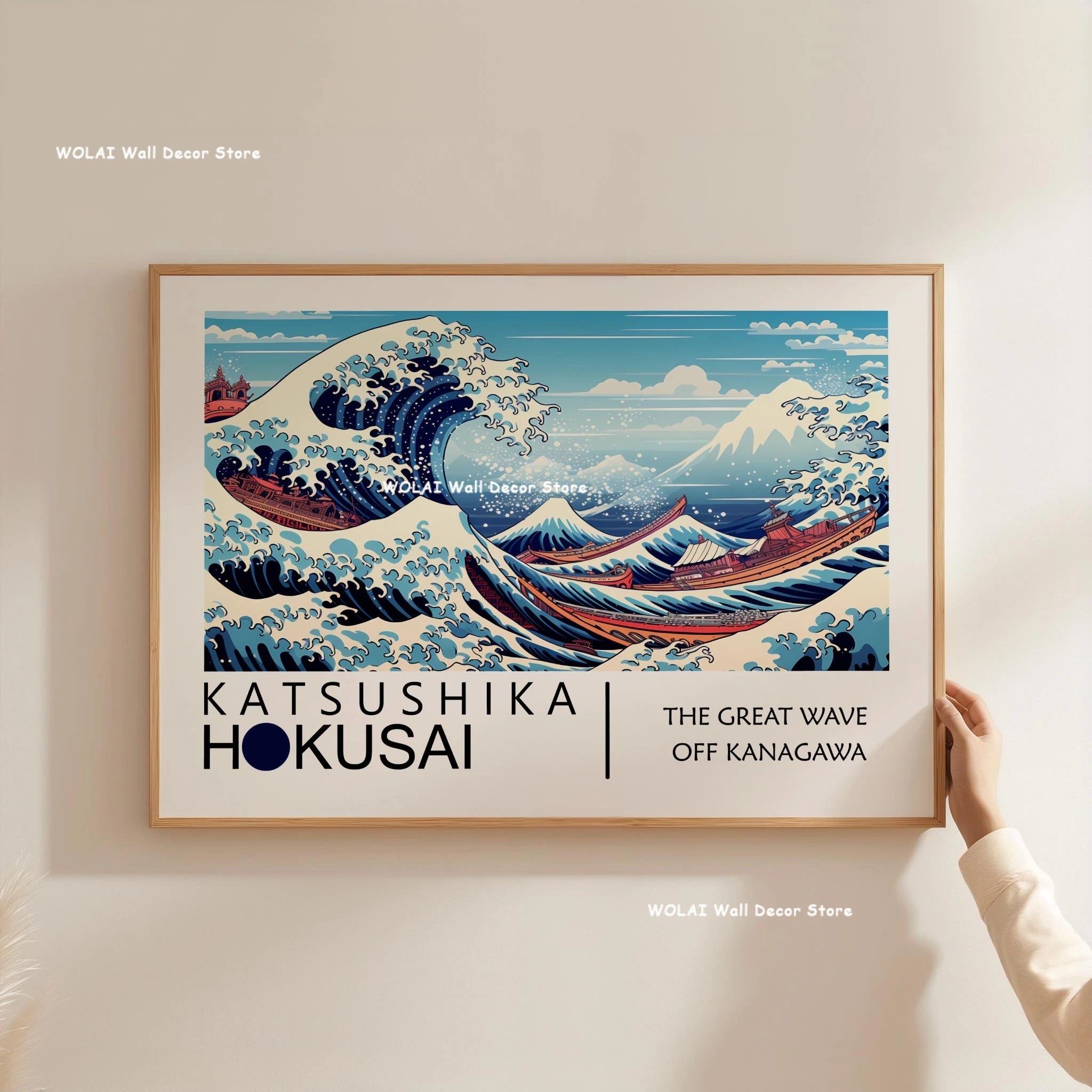 Japanese Art Canvas Print — Hokusai & Kusama Bedroom Wall Art