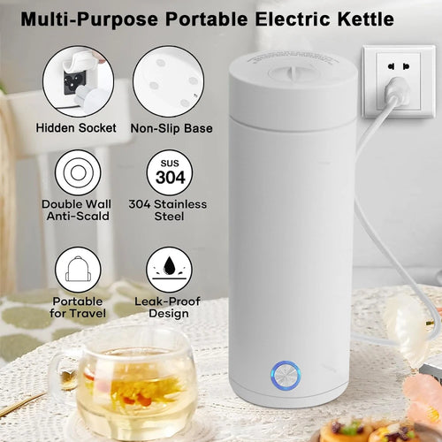 BrewMini™ Portable Travel Electric Kettle — 304 Stainless Steel Fast Boil