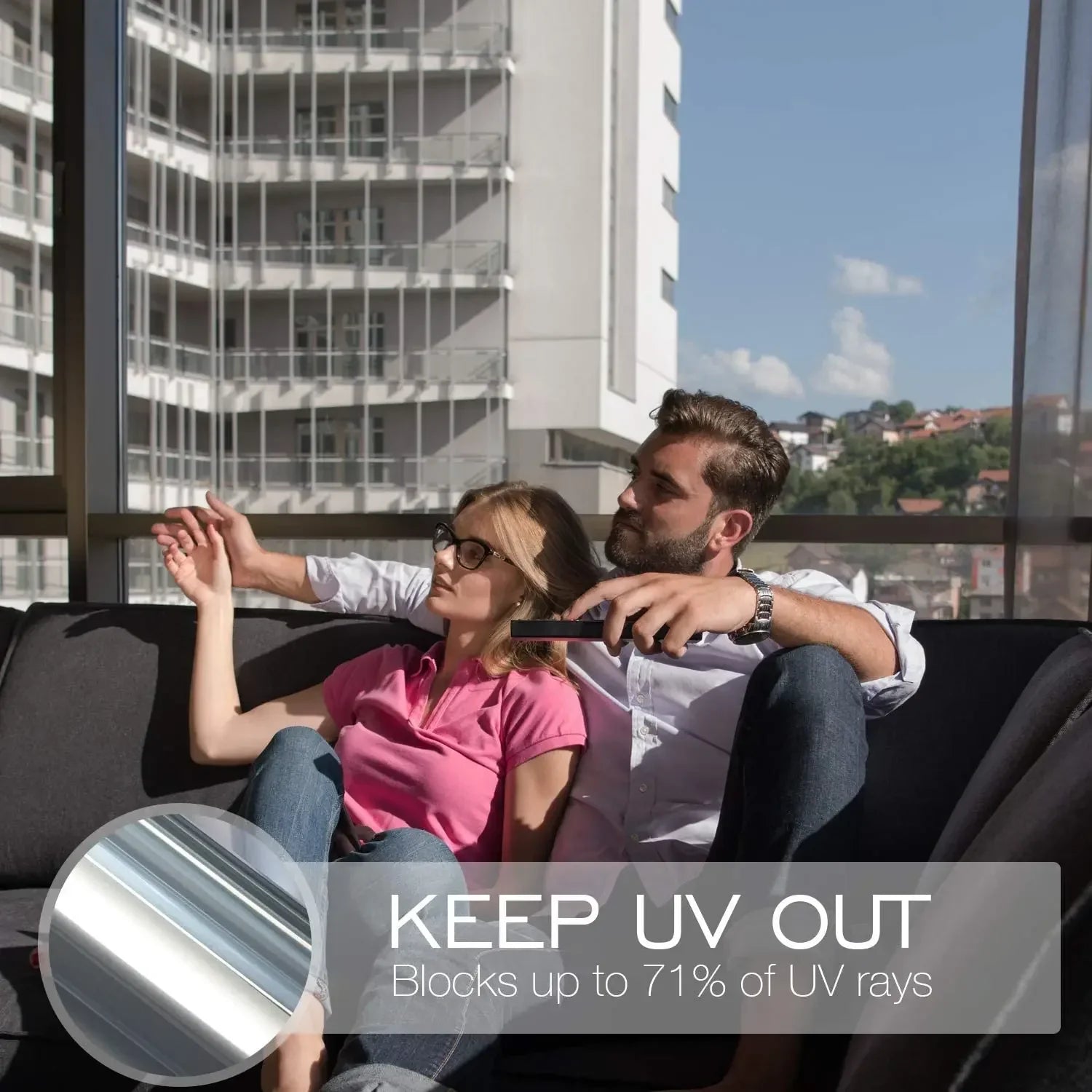 Galaxy Reflect™ Privacy Window Film — One-Way Mirror, UV Blocking, No-Glue DIY