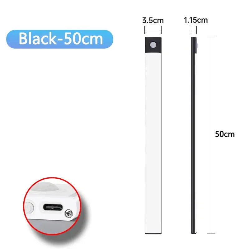 GlowBar™ Wireless Motion Sensor Closet Light — USB Rechargeable, Dimmable, 3 Color Modes