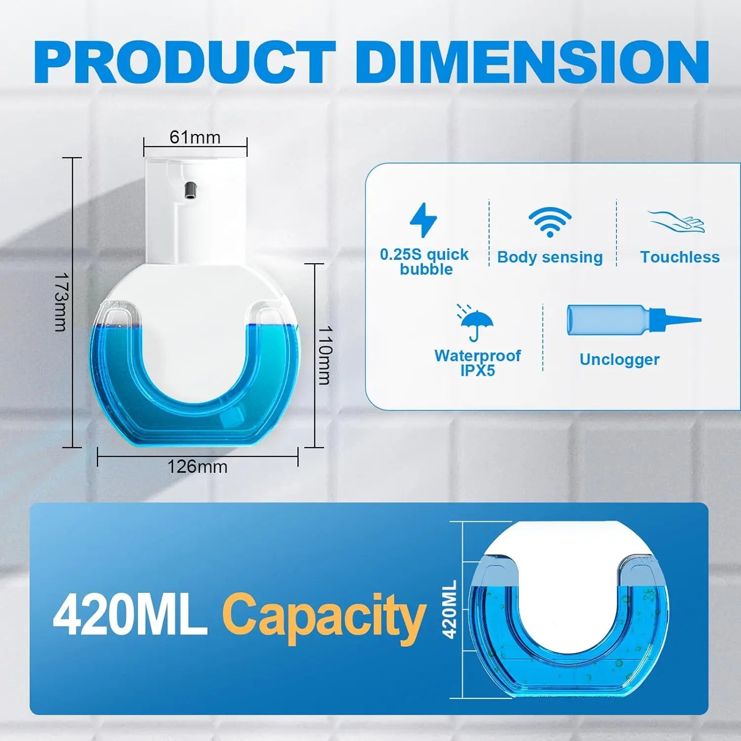 Large Capacity Touchless Soap Dispenser