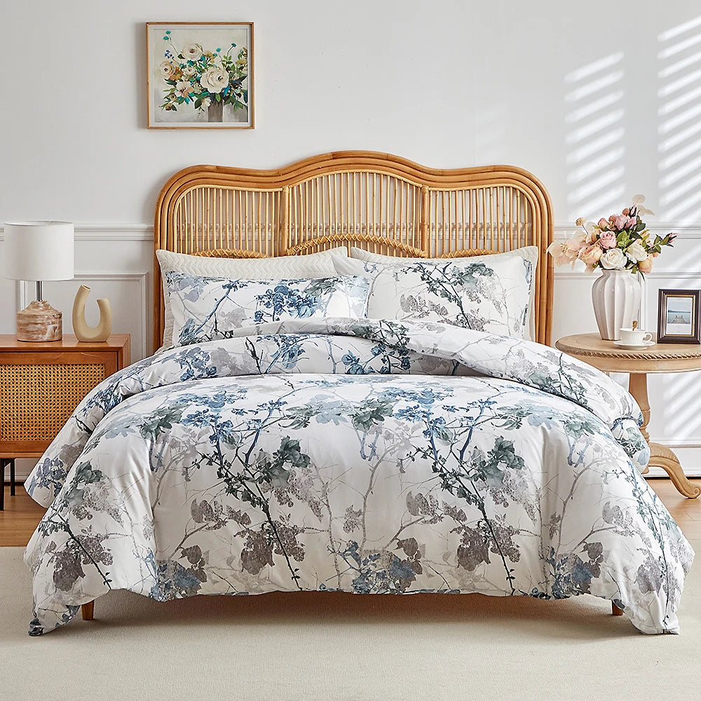 Vintage Floral Duvet Cover Set — Soft, Breathable, All-Season