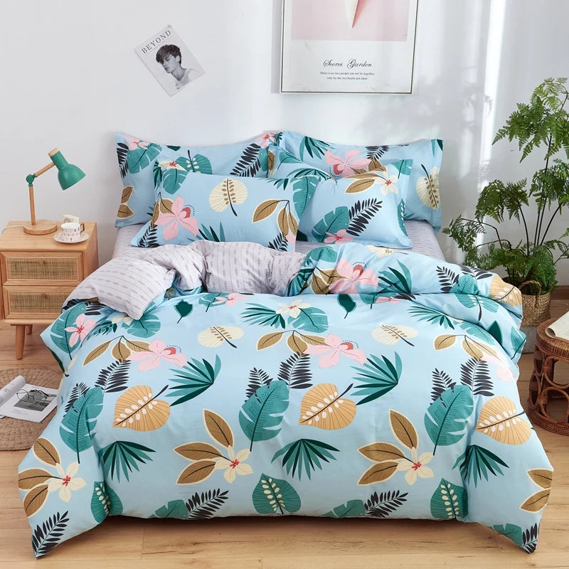 Cotton Stripe Duvet Cover Set — Geometric, Soft & Breathable