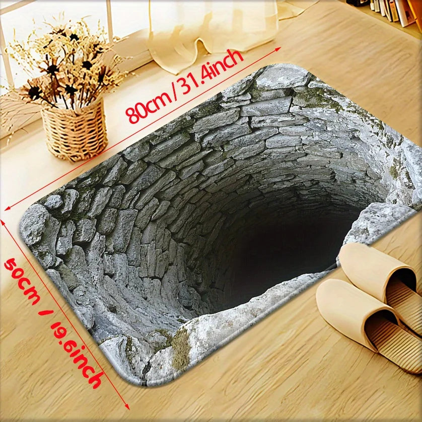 Kavynzo 3D Visual Non Slip Absorbent Bathroom Door Floor Mat Easy To Maintain