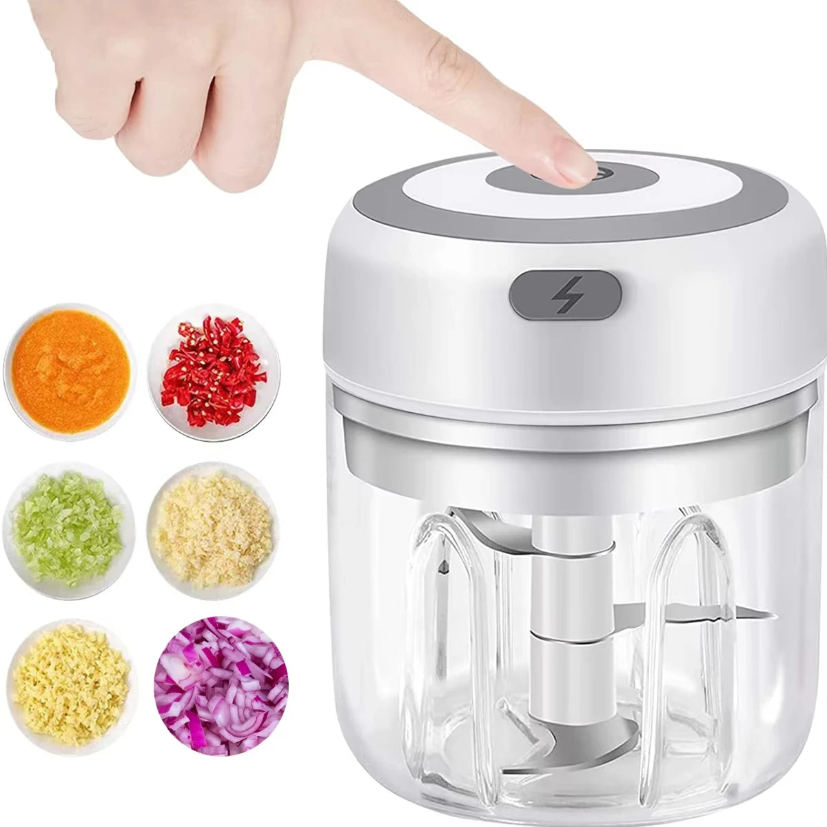 ChopMate™ USB Electric Mini Food Chopper — 250ML Garlic, Onion & Vegetable Mincer